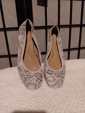 Born Ballerina Flat Shoes in Light Snake Print - Women